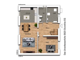 Massivhaus Das Unverbesserliche S623 von Heinz von Heiden Zentrale Schlüsselfertig ab 245401.2€, Grundriss 1