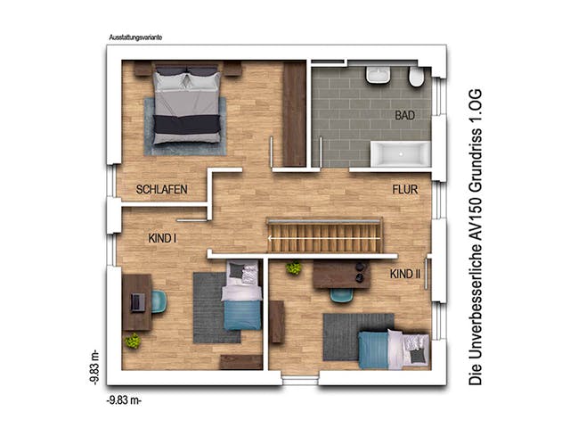 Massivhaus Die Unverbesserliche V150 von Heinz von Heiden Schlüsselfertig ab 243368.8€, Stadtvilla Grundriss 2