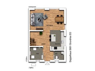 Massivhaus Doppelhaus S651 von Heinz von Heiden Zentrale Schlüsselfertig ab 282406.1€, Satteldach-Klassiker Grundriss 1
