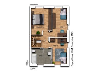 Massivhaus Doppelhaus Z554 von Heinz von Heiden Zentrale Schlüsselfertig ab 282583.2€, Stadtvilla Grundriss 2
