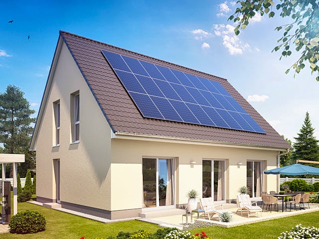 Massivhaus Alto 63K von Heinz von Heiden Zentrale Schlüsselfertig ab 362000€, Satteldach-Klassiker Außenansicht 1