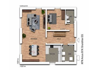 Massivhaus Arcus B1K von Heinz von Heiden Zentrale Schlüsselfertig ab 405770.3€, Stadtvilla Grundriss 1