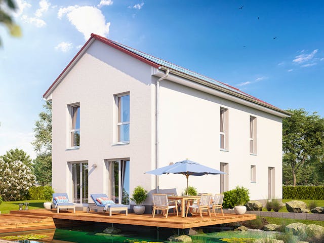 Massivhaus Calvus 26K von Heinz von Heiden Zentrale Schlüsselfertig ab 378000€, Satteldach-Klassiker Außenansicht 1