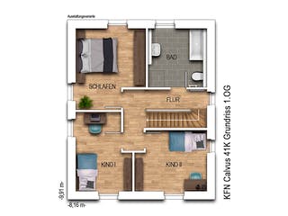 Massivhaus Calvus 41K von Heinz von Heiden Schlüsselfertig ab 328720€, Satteldach-Klassiker Grundriss 2