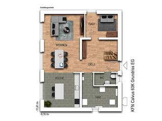 Massivhaus Calvus 63K von Heinz von Heiden Zentrale Schlüsselfertig ab 367692.3€, Satteldach-Klassiker Grundriss 1