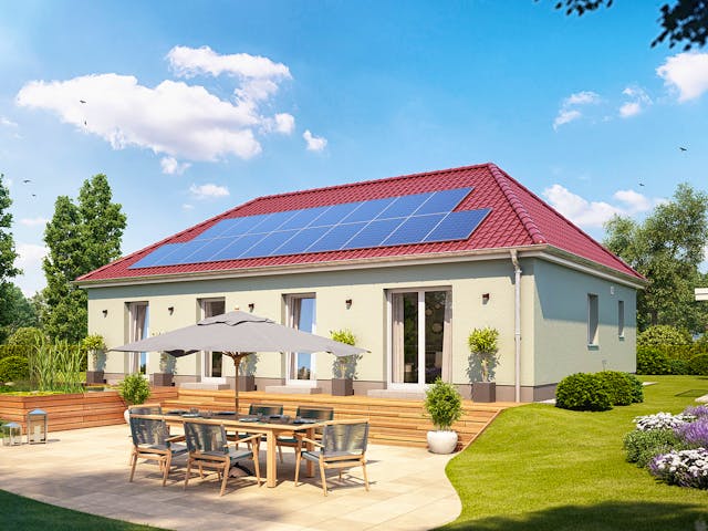 Massivhaus Cumulus 76K von Heinz von Heiden Zentrale Schlüsselfertig ab 298927€, Bungalow Außenansicht 1