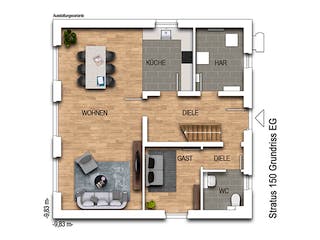 Massivhaus Stratus 150 von Heinz von Heiden Zentrale Schlüsselfertig ab 336033.2€, Cubushaus Grundriss 1