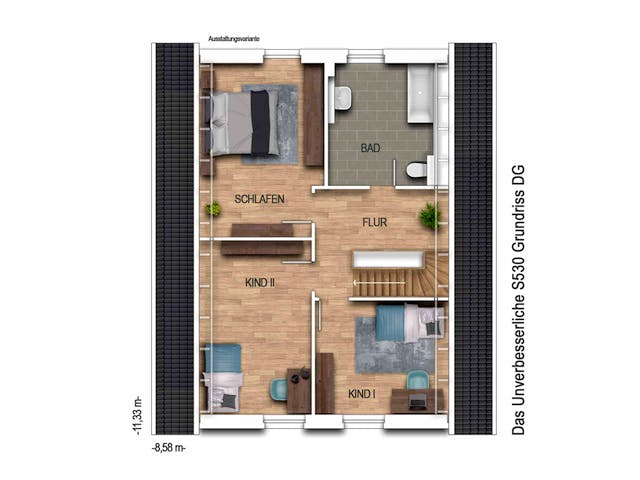 Massivhaus Der Unverbesserliche S530 von Heinz von Heiden Schlüsselfertig ab 230954€, Satteldach-Klassiker Grundriss 2