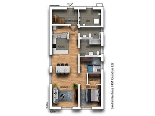 Massivhaus Zweifamilienhaus 491 von Heinz von Heiden Zentrale Schlüsselfertig ab 441224.1€, Satteldach-Klassiker Grundriss 1