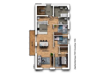 Massivhaus Zweifamilienhaus 491 von Heinz von Heiden Zentrale Schlüsselfertig ab 441224.1€, Satteldach-Klassiker Grundriss 2