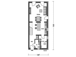 Massivhaus DOPPELHAUS 2Z282 von HVO Massivhaus Schlüsselfertig ab 334900€, Stadtvilla Grundriss 1