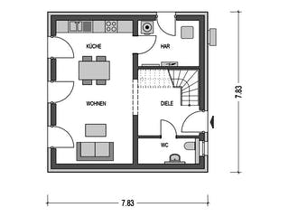 Massivhaus ELEGANZ 2090 von HVO Massivhaus Schlüsselfertig ab 306700€, Stadtvilla Grundriss 1