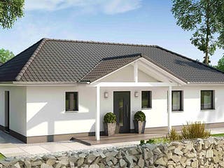 Massivhaus IDEAL 2980 von HVO Massivhaus Schlüsselfertig ab 317900€, Bungalow Außenansicht 1
