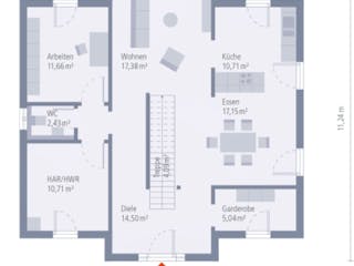 Fertighaus Design 22 von OKAL Haus Schlüsselfertig ab 466900€,  Innenansicht 1