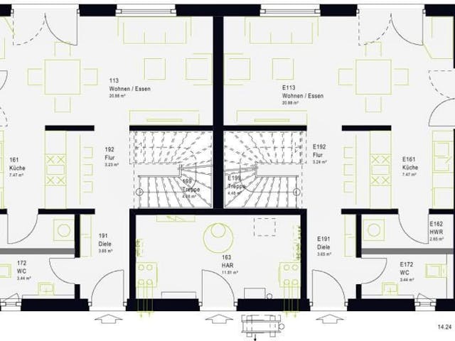 Fertighaus FamilyStyle 20.04 W von massa haus Ausbauhaus ab 205999€, Stadtvilla Innenansicht 4