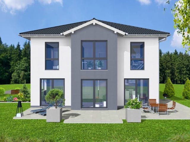 Massivhaus Hausidee "Stadtvilla 23" von BickelBau Massivhäuser, Stadtvilla Außenansicht 1 Massivhaus Hausidee "Stadtvilla 23" von BickelBau Massivhäuser, Stadtvilla Außenansicht 1