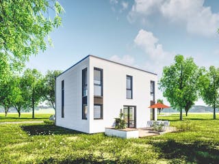 Fertighaus Jubiläumshaus Stadtvilla mit Flachdach von Holz & Dach Living Ausbauhaus ab 284499€, Stadtvilla Innenansicht 6