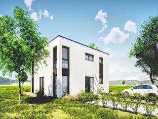 Fertighaus Jubiläumshaus Stadtvilla mit Flachdach von Holz & Dach Living Ausbauhaus ab 284499€, Stadtvilla Innenansicht 7
