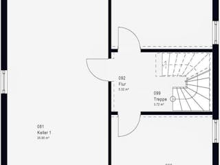 Fertighaus LifeStyle 14.04 P von massa haus Ausbauhaus ab 147999€, Pultdachhaus Innenansicht 1