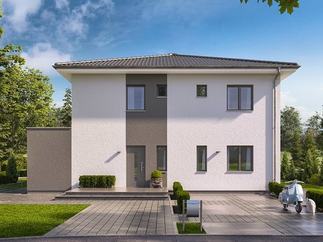 Fertighaus LifeStyle 20.02 W von massa haus Ausbauhaus ab 194999€, Stadtvilla Außenansicht 1 Fertighaus LifeStyle 20.02 W von massa haus Ausbauhaus ab 194999€, Stadtvilla Außenansicht 1