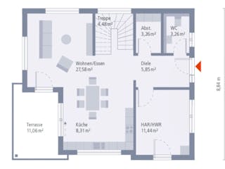 Fertighaus Musterhaus Kaiserslautern von OKAL Haus Schlüsselfertig ab 397900€,  Innenansicht 1