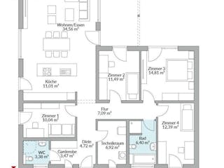 Fertighaus Perfect 126 von Danwood Schlüsselfertig ab 282900€, Bungalow Innenansicht 9