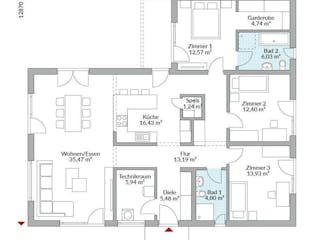 Fertighaus Perfect 132 von Danwood Schlüsselfertig ab 307000€, Bungalow Innenansicht 9