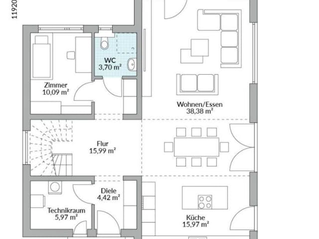 Fertighaus Perfect 135.1 von Danwood Schlüsselfertig ab 287600€, Pultdachhaus Innenansicht 5