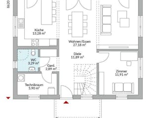 Fertighaus Point 154.10 von Danwood Schlüsselfertig ab 321200€, Satteldach-Klassiker Innenansicht 9