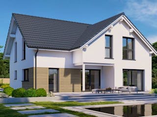 Fertighaus Point 177.1 von Danwood Schlüsselfertig ab 333700€, Satteldach-Klassiker Außenansicht 1