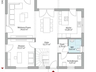 Fertighaus Point 177.1 von Danwood Schlüsselfertig ab 340400€, Satteldach-Klassiker Innenansicht 9