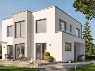 Fertighaus SUNSHINE 167 V7 von Living Fertighaus Schlüsselfertig ab 467511€, Cubushaus Außenansicht 1