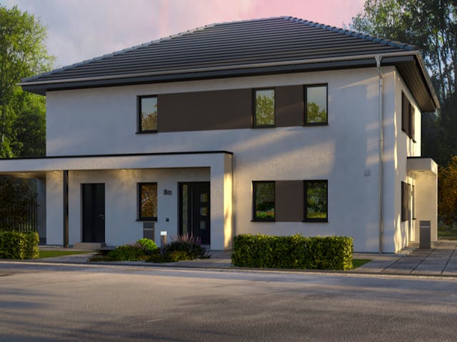 Fertighaus ZweiRaum 9 von OKAL Haus Schlüsselfertig ab 600900€, Stadtvilla Außenansicht 1