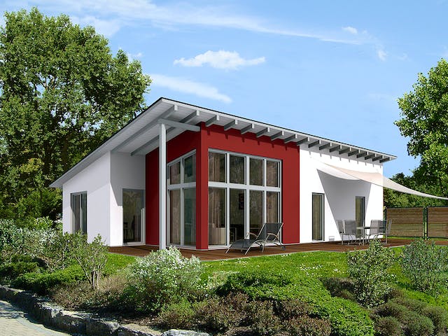 Massivhaus Avantgarde 125 von invivo haus Schlüsselfertig ab 407170€, Bungalow Außenansicht 1