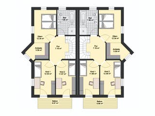 Massivhaus Klassik 72 von invivo haus Schlüsselfertig ab 401285€, Satteldach-Klassiker Grundriss 2