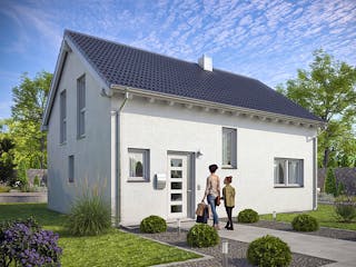 Massivhaus EFH Klassik 80 von invivo haus Schlüsselfertig ab 377193€, Satteldach-Klassiker Außenansicht 1