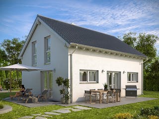 Massivhaus EFH Klassik 80 von invivo haus Schlüsselfertig ab 377193€, Satteldach-Klassiker Außenansicht 2