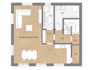 Massivhaus Einfamilienhaus 2 von ISAR-Haus, Satteldach-Klassiker Grundriss 1