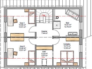 Fertighaus Junge Familie 160 von Suckfüll Energiesparhaus Schlüsselfertig ab 472613€, Satteldach-Klassiker Grundriss 2