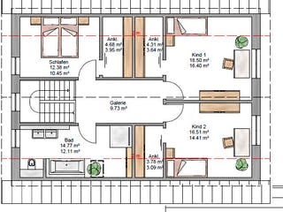 Fertighaus Junge Familie 174 von Suckfüll Energiesparhaus Schlüsselfertig ab 446344€, Satteldach-Klassiker Grundriss 2