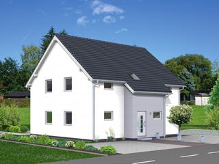 Fertighaus Junto 184 von Fingerhut Haus Schlüsselfertig ab 562403€, Satteldach-Klassiker Außenansicht 1
