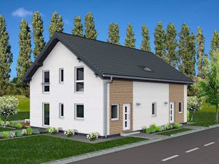 Fertighaus Junto 211 von Fingerhut Haus Schlüsselfertig ab 618521€, Satteldach-Klassiker Außenansicht 2