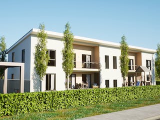 Fertighaus Mehrfamilienhaus GENDOS 4.301_a Außenansicht 1