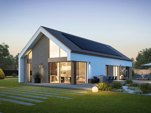 Fertighaus Concept 6 von KAMPA Schlüsselfertig ab 515919€, Bungalow Außenansicht 1 Fertighaus Concept 6 von KAMPA Schlüsselfertig ab 515919€, Bungalow Außenansicht 1