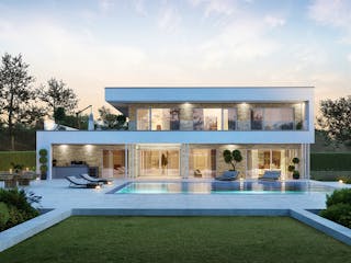 Fertighaus Concept 8 von KAMPA Schlüsselfertig ab 1114890€, Cubushaus Außenansicht 1