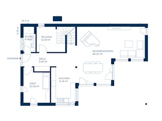 Fertighaus Signature K162 von KAMPA Schlüsselfertig ab 621134€, Cubushaus Grundriss 1