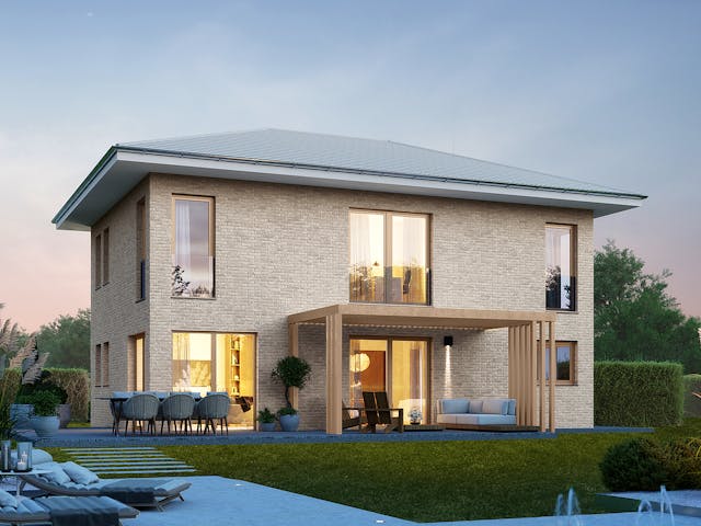 Fertighaus Signature S152 von KAMPA Schlüsselfertig ab 547537€, Stadtvilla Außenansicht 1 Fertighaus Signature S152 von KAMPA Schlüsselfertig ab 547537€, Stadtvilla Außenansicht 1