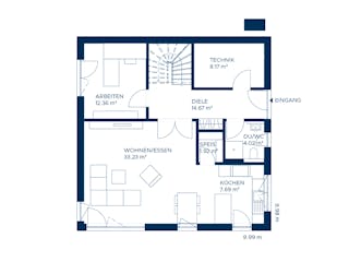 Fertighaus Signature S163 von KAMPA Schlüsselfertig ab 543058€, Stadtvilla Grundriss 1