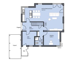 Massivhaus Freiberger von KBS Bau, Stadtvilla Grundriss 1