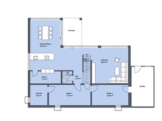 Massivhaus Nolte von KBS Bau, Cubushaus Grundriss 1